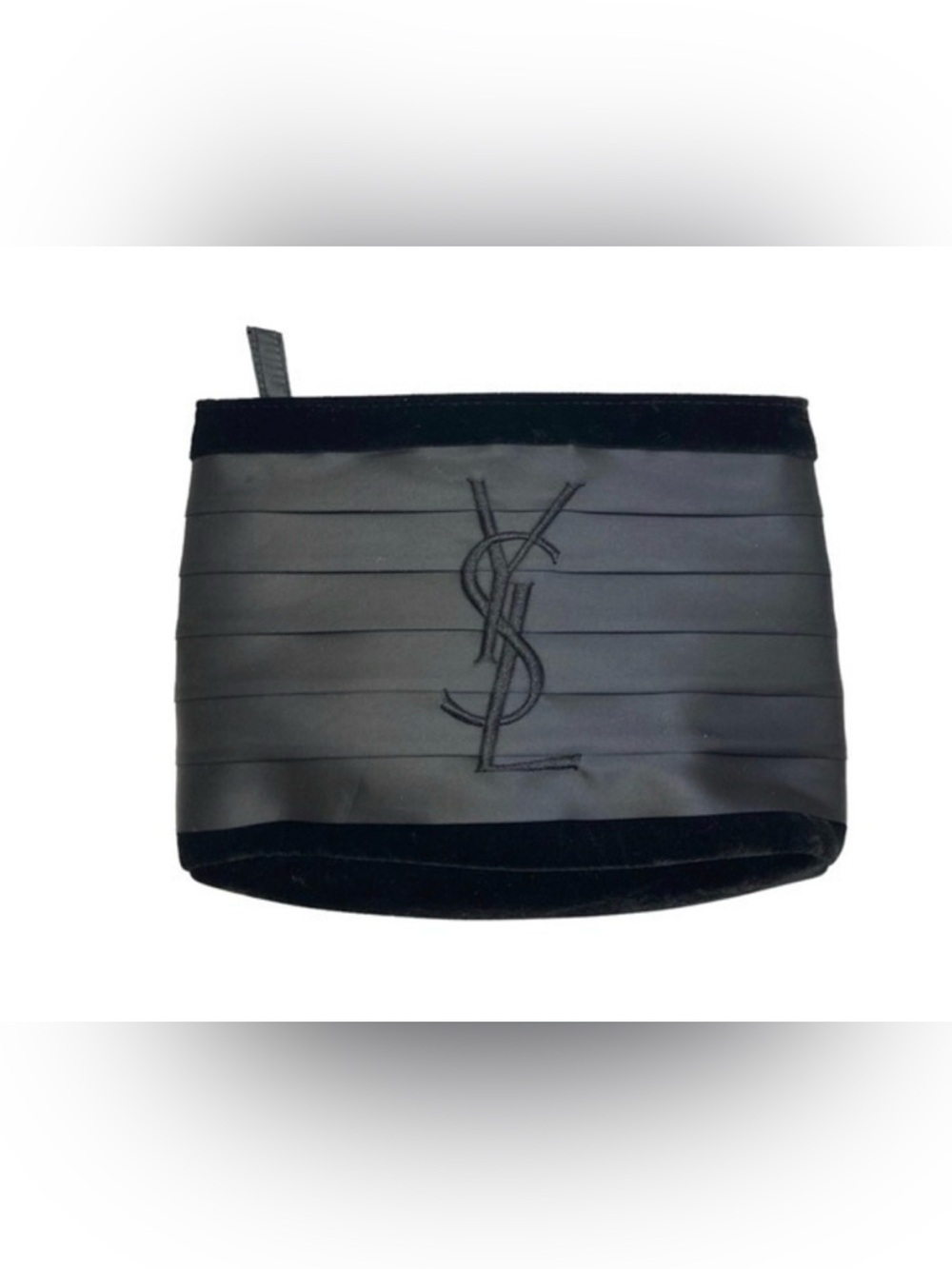 Yves Saint Laurent Black Satin Cosmetic Clutch